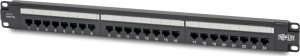 Terminal sieciowy Eaton Eaton Tripp Lite Series Cat6 24-Port Patch Panel - PoE+ Compliant, 110/Krone, 568A/B, RJ45 Ethernet, 1U Rack-Mount, TAA - Patch Panel - Rack montierbar - CAT 6 - RJ-45 X 24 - Schwarz - 1U - 48.3 cm (19") - TAA-konform 1