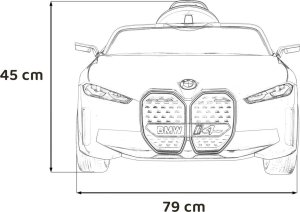 BMW Autko BMW i4 na akumulator dla dzieci Niebieski + Wolny Start + EVA + Ekoskóra + Audio LED + Pilot 18