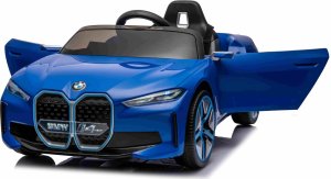BMW Autko BMW i4 na akumulator dla dzieci Niebieski + Wolny Start + EVA + Ekoskóra + Audio LED + Pilot 4