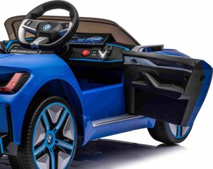 BMW Autko BMW i4 na akumulator dla dzieci Niebieski + Wolny Start + EVA + Ekoskóra + Audio LED + Pilot 5