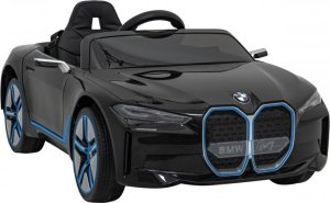 BMW Autko i4 na akumulator dla dzieci Czarny + Wolny Start + EVA + Audio LED + Pilot 12