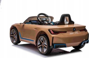 BMW Autko i4 na akumulator dla dzieci Złoty + Wolny Start + EVA + Ekoskóra + Audio LED + Pilot 11