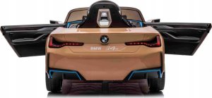 BMW Autko i4 na akumulator dla dzieci Złoty + Wolny Start + EVA + Ekoskóra + Audio LED + Pilot 13