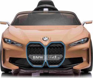 BMW Autko i4 na akumulator dla dzieci Złoty + Wolny Start + EVA + Ekoskóra + Audio LED + Pilot 16