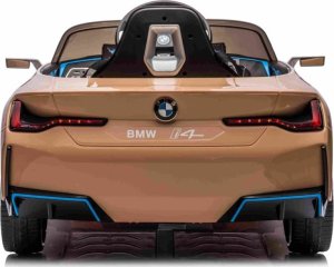 BMW Autko i4 na akumulator dla dzieci Złoty + Wolny Start + EVA + Ekoskóra + Audio LED + Pilot 18