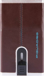 Piquadro Piquadro, Blue Square, Leather, Card Holder, Square Sliding System with Zipped Coin Pocket, PP4891B2R-MO, Mahogany, For Men For Men 1