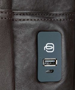 Piquadro Piquadro, BagMotic, Leather, Cabin Trolley, Dark Brown, BV2960B3BM/TM, With Double Computer and iPad Air/Air 2 Compartment For Men 5