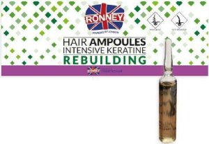 Ronney Hair Ampoules Intensive Keratine Rebuilding odbudowujące ampułki do włosów z keratyną 12x10ml 1