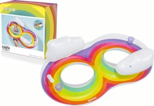 Bestway Dmuchane Koło Do Pływania Podwójne 186 x 116 cm Tęczowe Bestway 43648 2