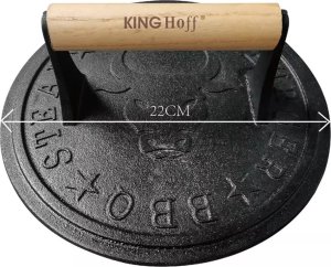 KingHoff PRASKA ŻELIWNA DO MIĘSA BURGERÓW 22 CM KINGHOFF KH-1760 4