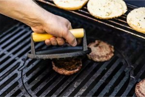 KingHoff PRASKA ŻELIWNA DO MIĘSA BURGERÓW 22 CM KINGHOFF KH-1760 6