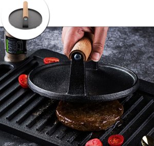 KingHoff PRASKA ŻELIWNA DO MIĘSA BURGERÓW 18 CM KINGHOFF KH-1759 3