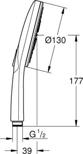 Słuchawka prysznicowa Grohe Prysznic ręczny Rainshower SmartActive 130 3 strumienie, brushed cool sunrise 5