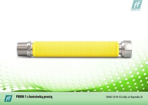 Famas Przewód gazowy rozciągliwy DN 15, L = 350 / 500 ANT z nyplem 1