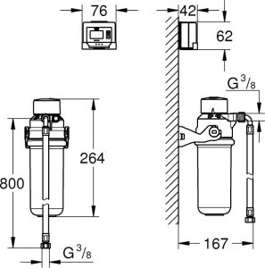 Grohe Zestaw z mini filtrem z węglem aktywnym, wydajność 1500 l Blue 3