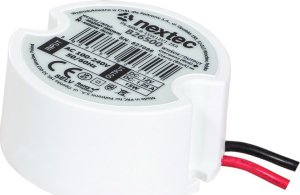 Nextec Zasilacz LED montażowy mini okrągły dopuszkowy IP67 / 15W / 1,25A / 12V/ 100-240V 1