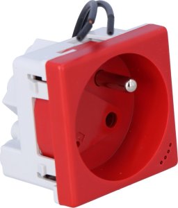 Kontakt-Simon Gniazdo K45 DATA z kluczem, z uziemieniem 16A/230V~, ze wskaźnikiem zasilania, czerwony 2