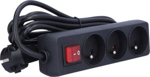 Onnline Przedłużacz z wyłącznikiem, 3 gniazda, czarny, 3 m ONNLINE 2