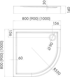 Brodzik SCHEDPOL Brodzik akrylowy Stabilsound 90x90x14/3cm półokrągły r55 Competia 3