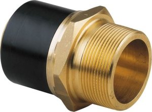 Georg Fischer Adapter PE-mosiądz z gwintem zewnętrznym GZ, DN40X1 1/4" PE100, SDR11, PN10 gaz/PN16 woda, do montażu z elektromufą lub elektroredukcją 1