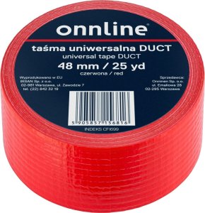 Onnline Taśma ONNLINE do otulin DUCT 48mm/25YD czerwona 1