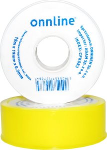 Onnline Taśma teflonowa PROFESSIONAL 15m x 19mm x 0,2mm GAZ, WODA Onnline 1