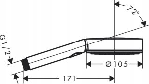 Słuchawka prysznicowa Hansgrohe główka prysznicowa 105 3jet Activation EcoSmart* Pulsify Select S, czarny matowy 24101670 2