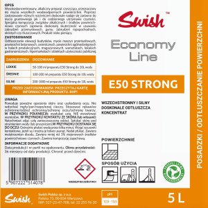 Swish SWISH E50 STRONG - Skoncentrowany środek czyszczący do mycia i odtłuszczania powierzchni, 5 l 3
