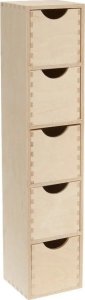 Zeller Pojemnik na drobiazgi, 5 szuflad, drewniany, 60x13x12 cm, ZELLER 4