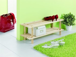 Zeller Drewniany stojak na buty, obuwie, 2 poziomy, ZELLER 2