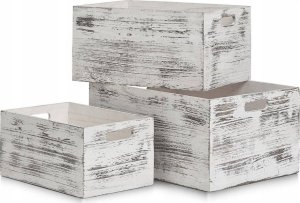 Zeller Skrzynia do przechowywania RUSTIC WHITE, drewniana - kolor biały, 40x30x20 cm, ZELLER 2
