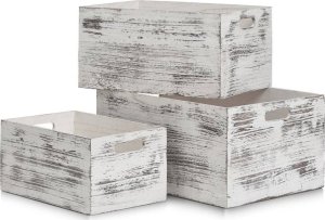Zeller Skrzynia do przechowywania RUSTIC WHITE, drewniana - kolor biały, 40x30x20 cm, ZELLER 4