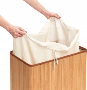 Zeller Bambusowy kosz na pranie, jasny brąz, 104 l,kolor jasnobrązowy, 2-komorowy ZELLER 4