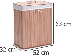 Zeller Bambusowy kosz na pranie, jasny brąz, 104 l,kolor jasnobrązowy, 2-komorowy ZELLER 5