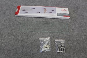 Zeller Wieszak na klucze 30x8 cm + 5 haczyków, szkło, stal nierdzewna, ZELLER 3