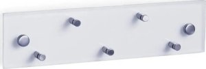Zeller Wieszak na klucze 30x8 cm + 5 haczyków, szkło, stal nierdzewna, ZELLER 7