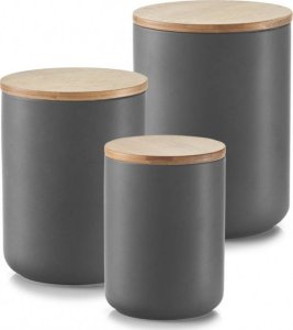 Zeller Ceramiczny pojemnik ANTHRACITE z bambusową pokrywką, 650 ml, ZELLER 3