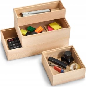 Zeller Pojemnik do przechowywania z drewna sosnowego, drewniane pudełko, pudełka do przechowywania, skrzyneczka, skrzynki z drewna, ZELLER 4