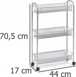 Zeller Wielofunkcyjny mobilny organizer do kuchni lub łazienki, 3 siatkowe półki , 4 kółka, materiał metal, marki Zeller 2