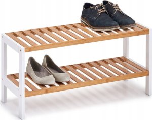 Zeller Biała szafka na buty z włókna bambusowego, szafka do przedpokoju, stojak na buty, regał na buty, ławka na buty, meble bambusowe, ZELLER 2