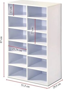 Kesper Wysoka szafka na buty z drewna malowana na biało, regał na buty, szafka na buty do przedpokoju, komoda na buty, drewniana szafka na buty, Kesper 5