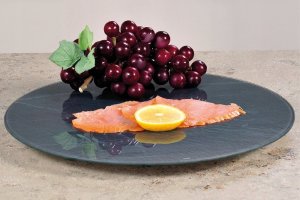 Kesper Ozdobny czarny talerz obrotowy ze szkła, deska obrotowa, patera na ciasto, patera na owoce, talerz na przekąski, akcesoria kuchenne, Kesper 3
