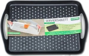 Kesper Taca antypoślizgowa z tworzywa sztucznego PP w kolorze czarnym, taca śniadaniowa, taca kuchenna, taca czarna, akcesoria kuchenne, Kesper 4