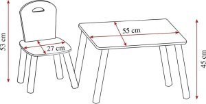 Kesper Zestaw mebelków dla dzieci: stolik + 2 krzesełka, kolor biały, Kesper 3