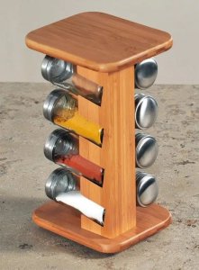 Kesper Karuzela na przyprawy 8 pustych słoików bambus 3