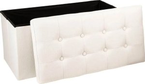 Atmosphera Duża pufa ze schowkiem w kolorze beżowym, pufa siedzisko, pufa do przedpokoju, pufa do pokoju, pufa rozkładana, siedzisko, pufa 2