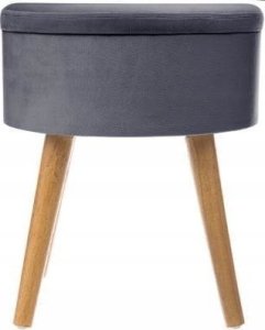 Atmosphera Taboret welurowy ze schowkiem TESS, kolor antracytowy 4