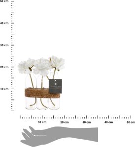 Atmosphera Kompozycja dekoracyjna ze sztucznymi różami , ozdobne kwiaty w butelkach przewiązanych sznurkiem 3