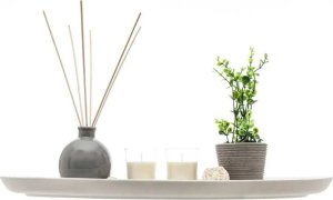 Atmosphera Świecznik na świece i kadzidełka, drewniana patera z akcentem dekoracyjnym 5