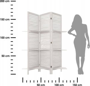 Atmosphera Parawan składany drewniany, 120 x 170 cm, biały 3